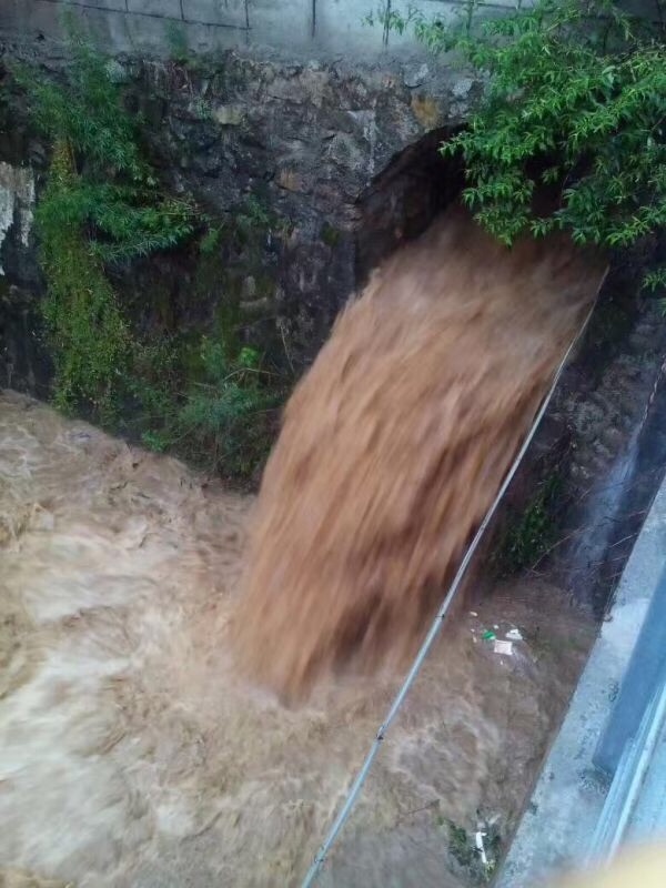昨日柞水下大暴雨整整一夜 县城漫水可“看海”
