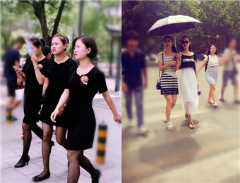 淑女性感个性职业范儿 街拍夏日西安美女
