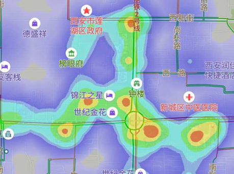 手机热力图看各大景点 大雁塔已被游客“攻陷”