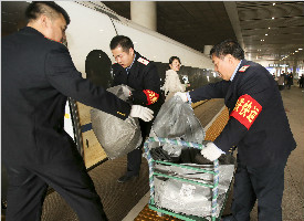 双十一快递潮正式开启 西安开行高铁列车送快递