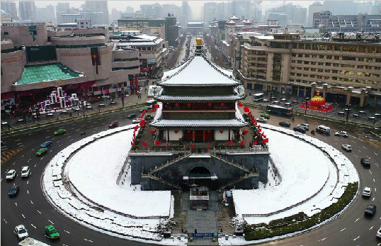 美美美美美美！航拍古城西安雪后初霁