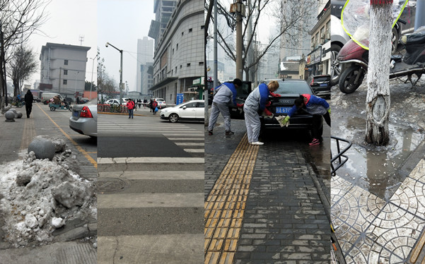人行道积雪、斑马线遮盖、占道经营…西安玄武路让人痛心