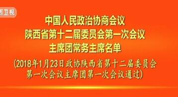 政协陕西省第十二届委员会第一次会议主席团常务主席名单 