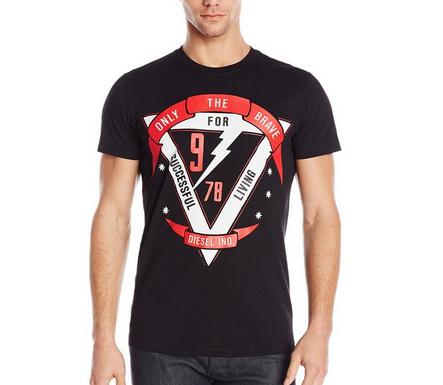 diesel t-diego-b 迪塞男款logo短袖t恤 退税后16.68 直邮运费4.16