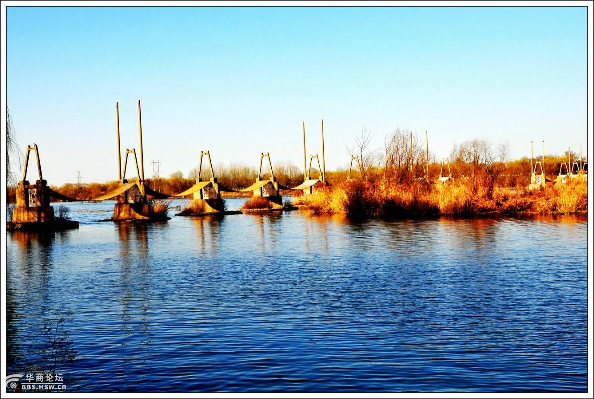 霸桥湿地公园蓝天碧水犹如世外桃源