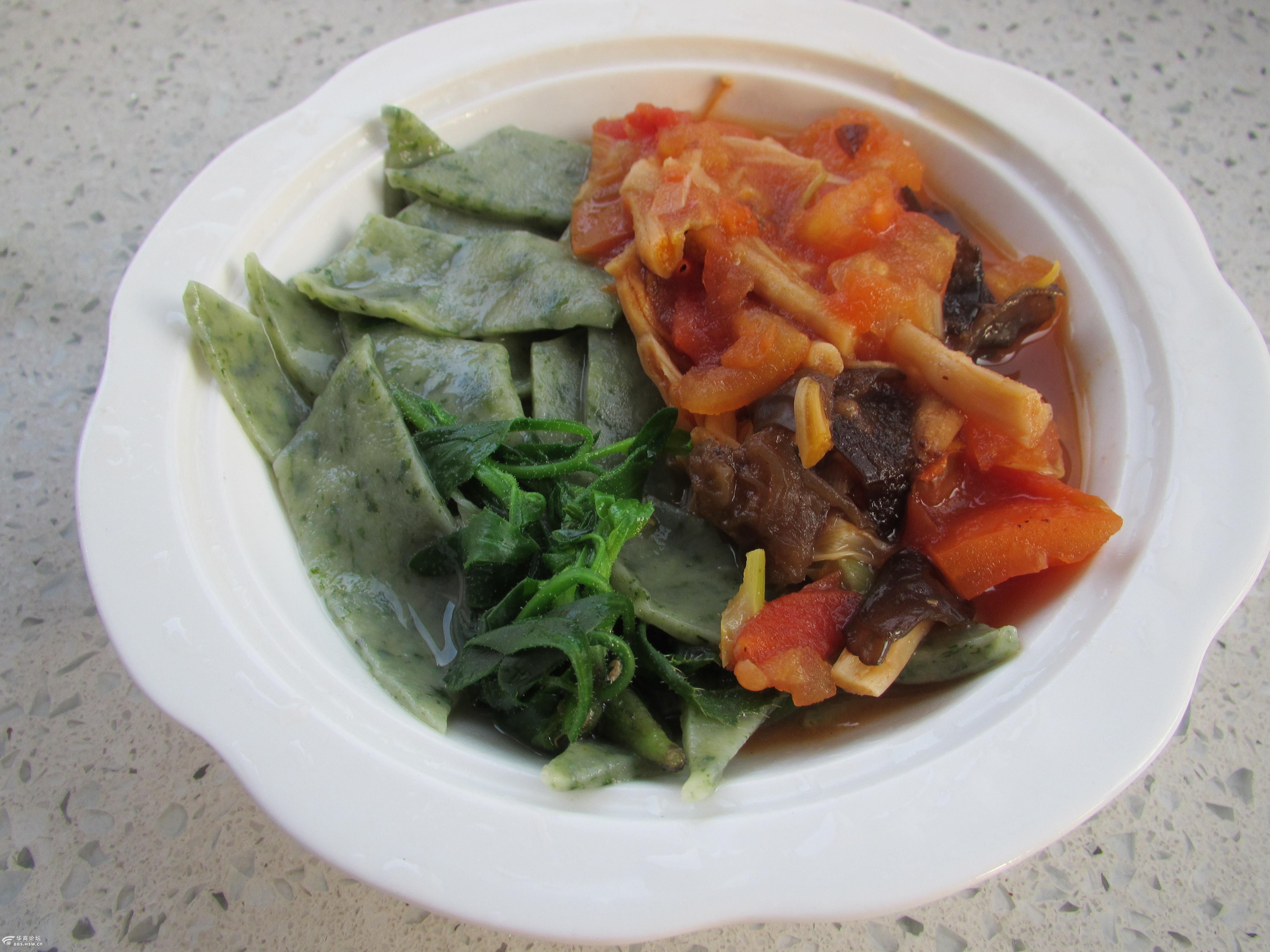 彩色面食晒起来野菜做面食刺蓟面片