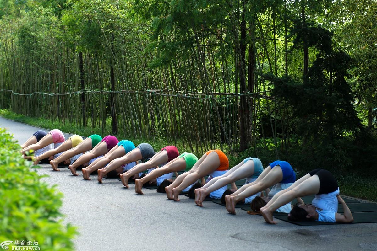 大妈们玩瑜伽