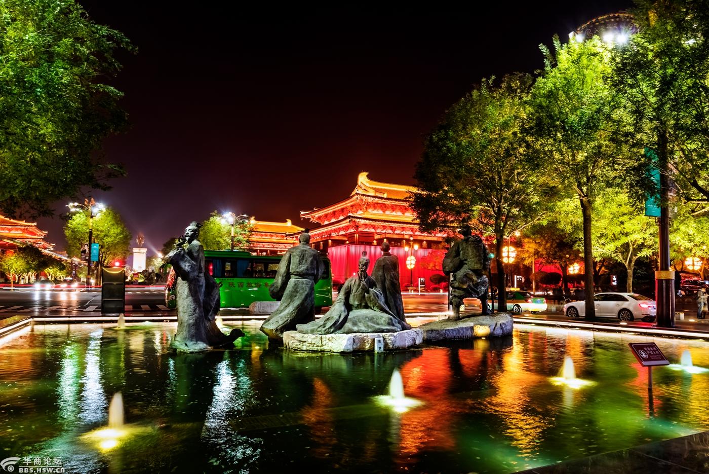 西安最美夜景之随拍小寨大雁塔广场大唐不夜城共60张