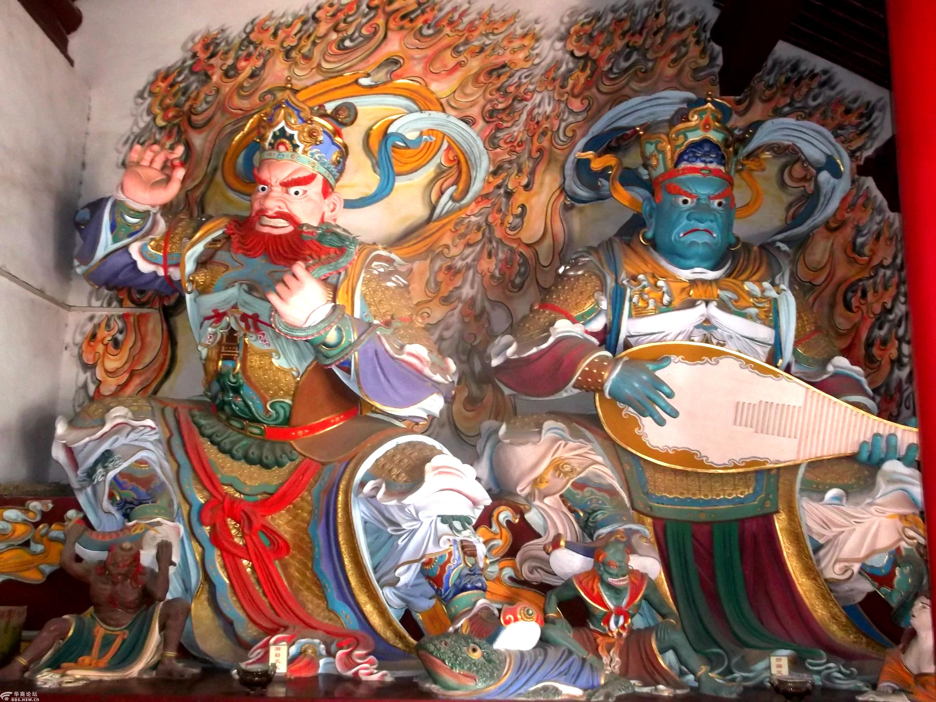 西安市终南山天子峪至相寺天王殿四大天王塑像.2017.11.24