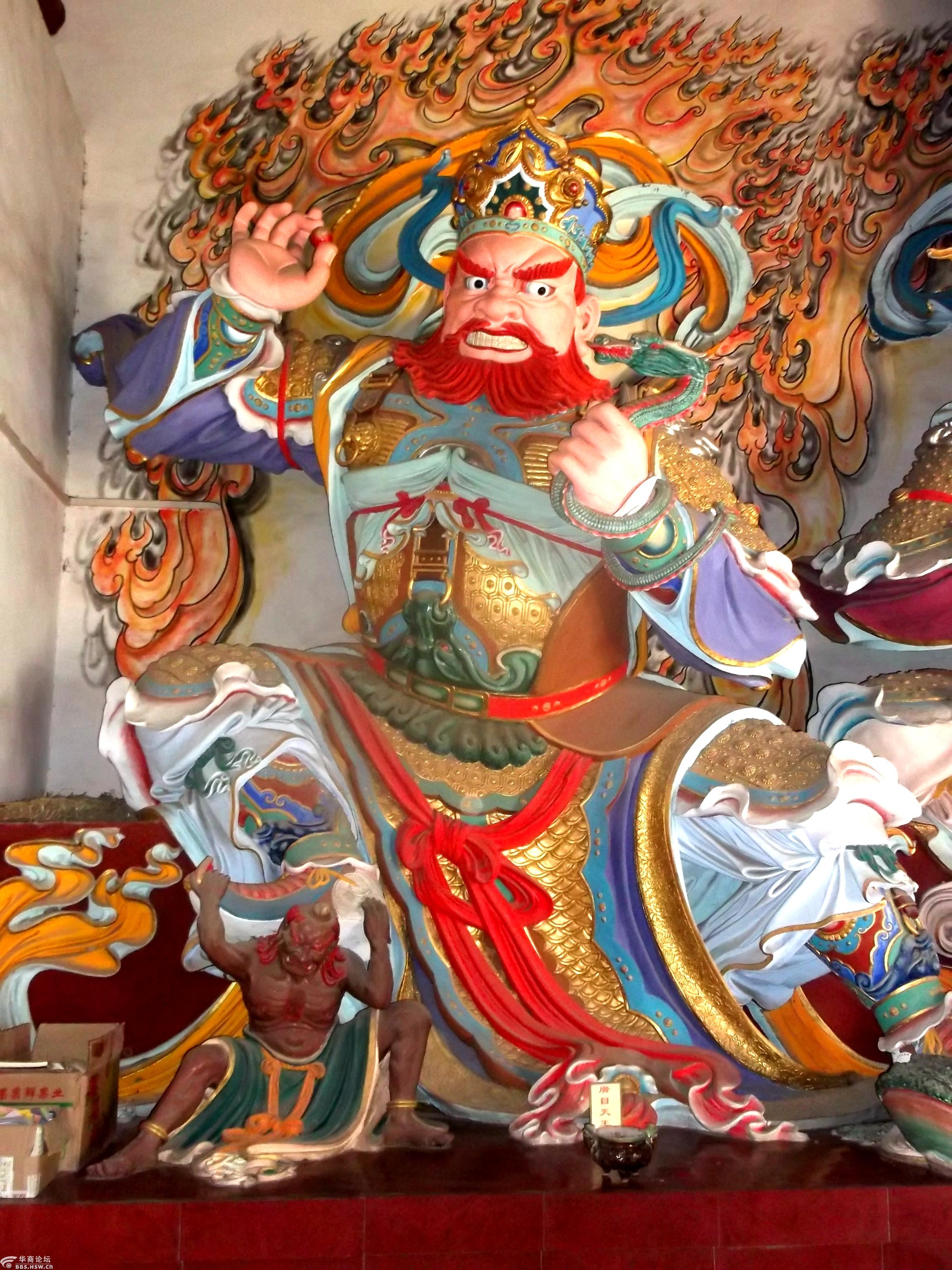 西安市终南山天子峪至相寺天王殿西方广目天王塑像.2017.11.24