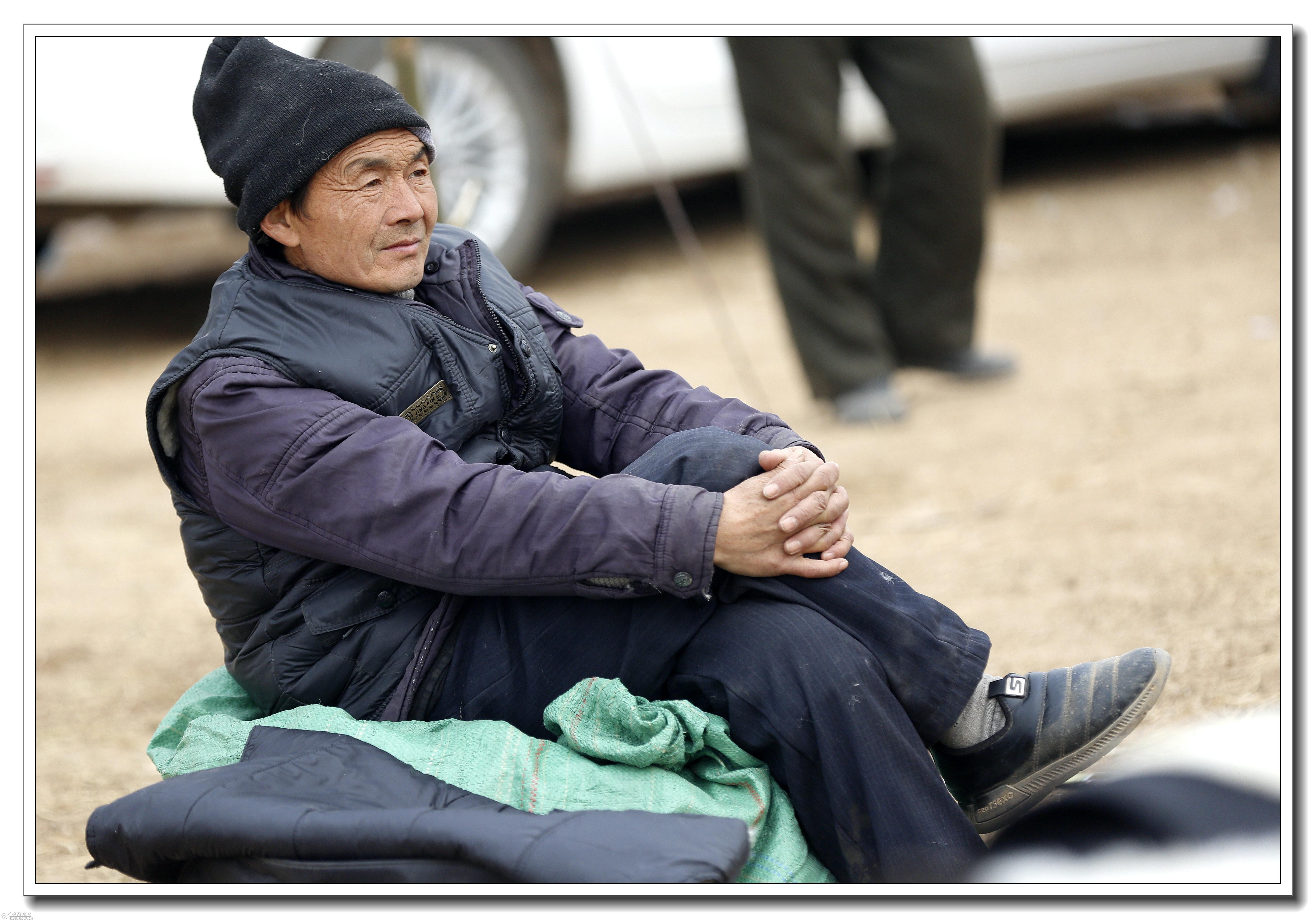 咸阳武功河滩会关中老汉特写