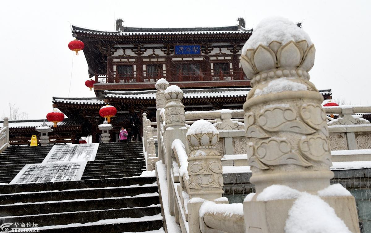 雪中的青龙寺与曲江池