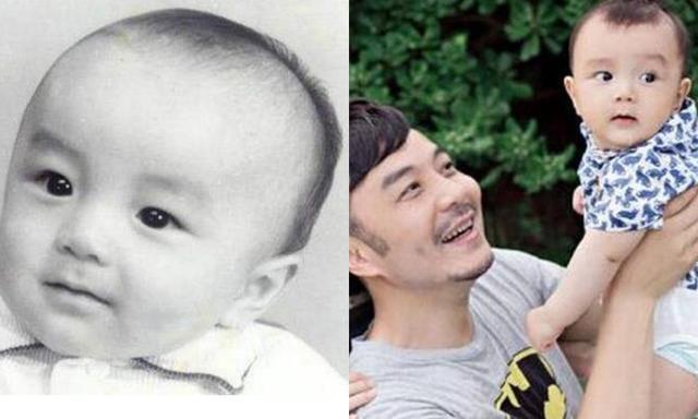 汪涵的儿子小沐沐与儿时的自己那叫是一个像,如果不是照片颜色的问题