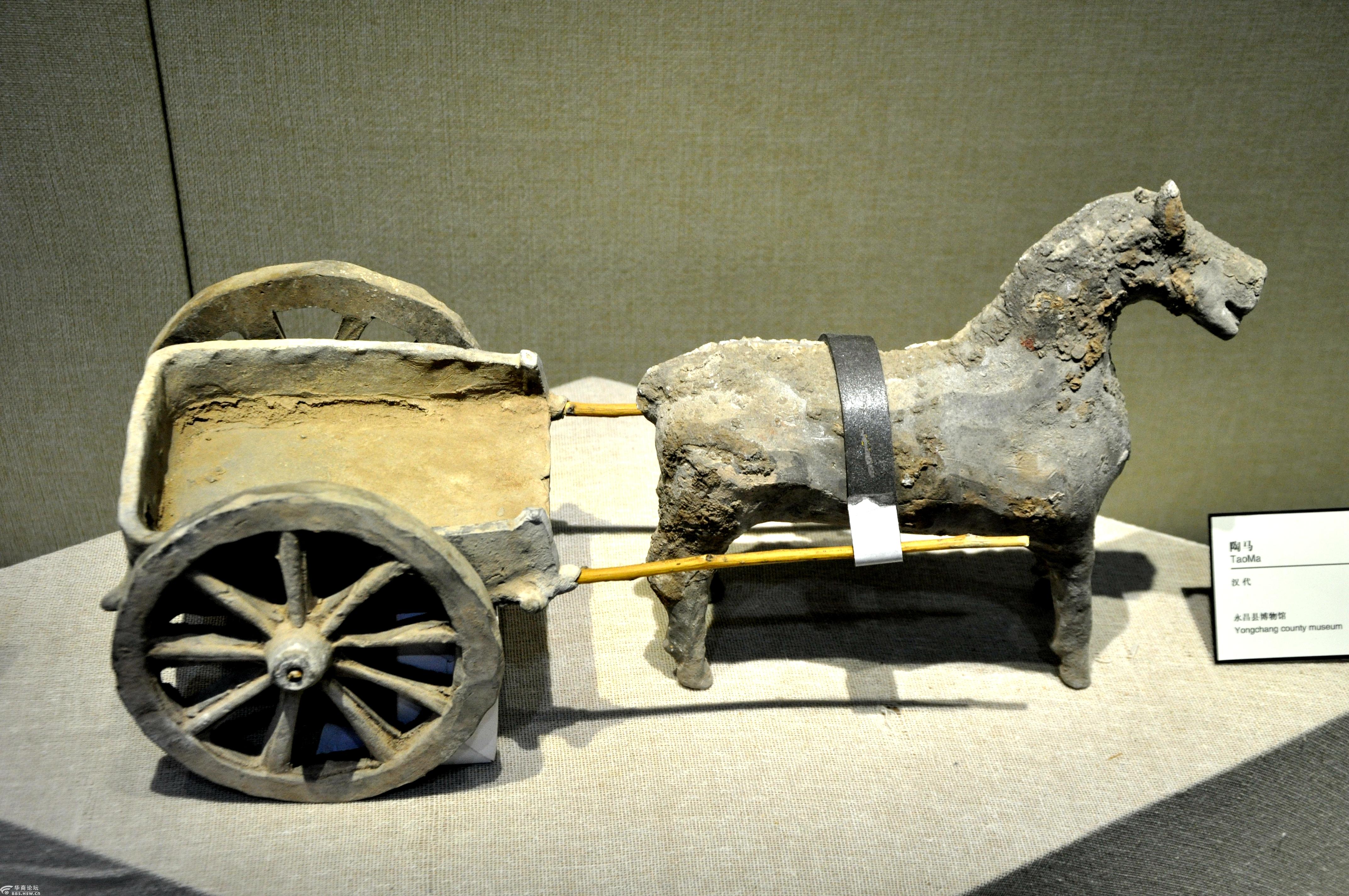 骊靬城——永昌过去的阁老府,现在的永昌博物馆,展出的汉代双轮陶车