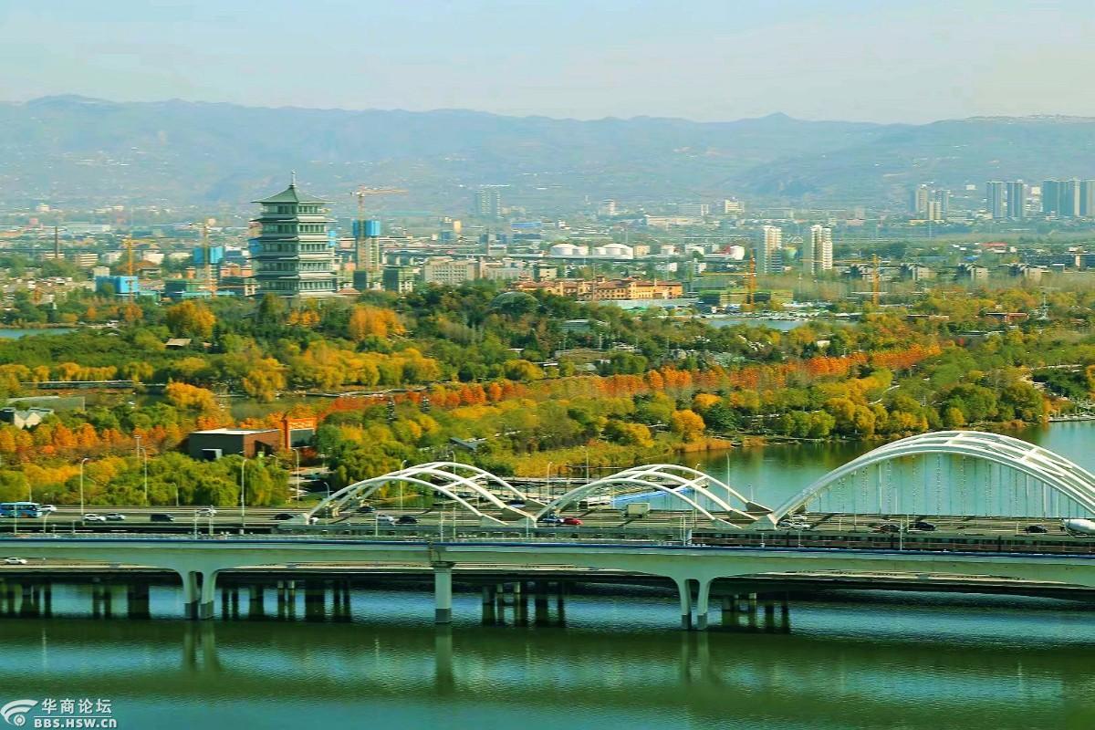 西安浐灞半岛灞河景观美