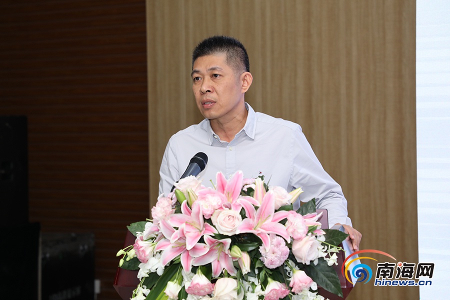 南海网副总编辑陈嘉奋介绍"海南头条app"相关情况.南海网记者李昊 摄