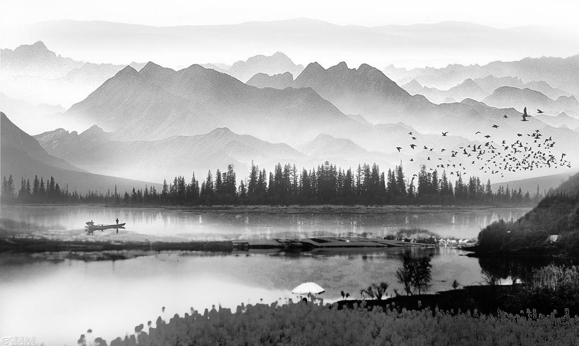 中国画意水墨山水摄影