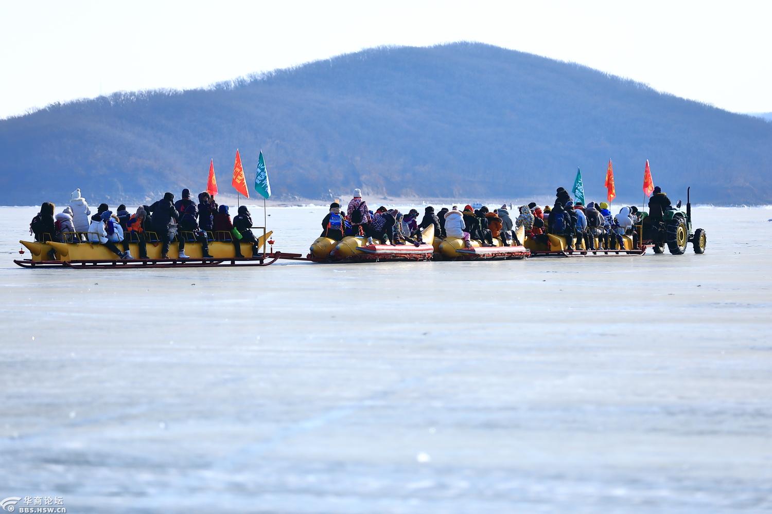 牡丹江镜泊湖上看冬捕