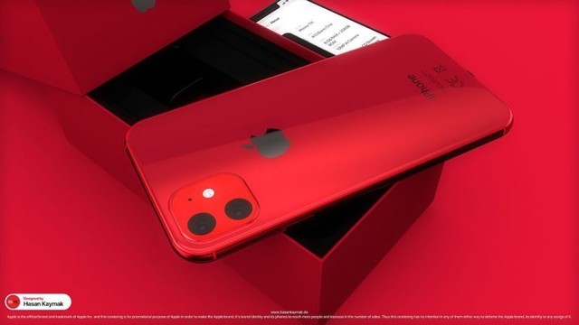 4K屏+后双摄：鲜红色版iPhone 11R渲染图曝光 