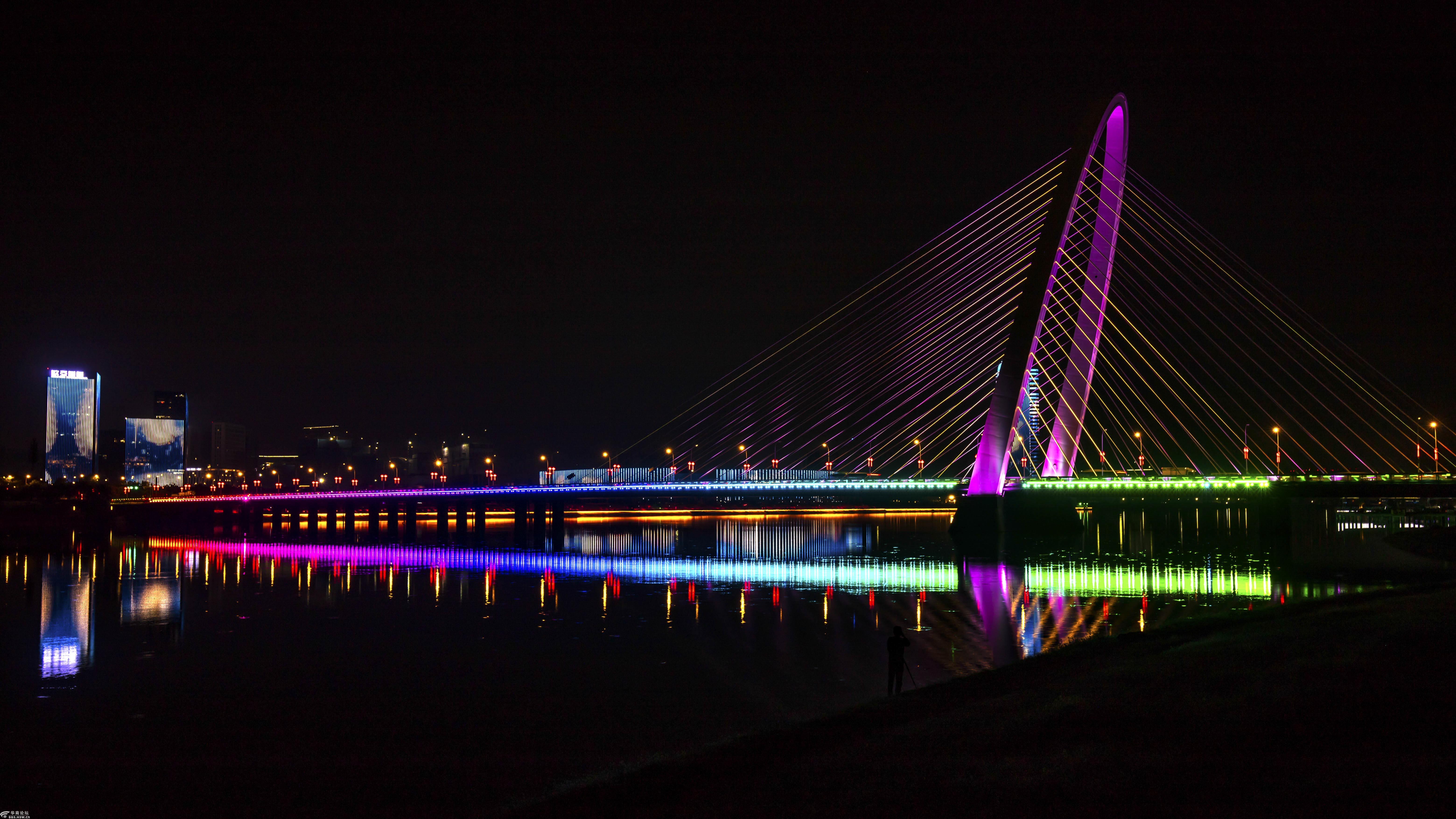 国庆去浐灞观桥看灯