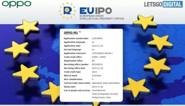 OPPO自研芯片曝光 M1处理器已注册商标 