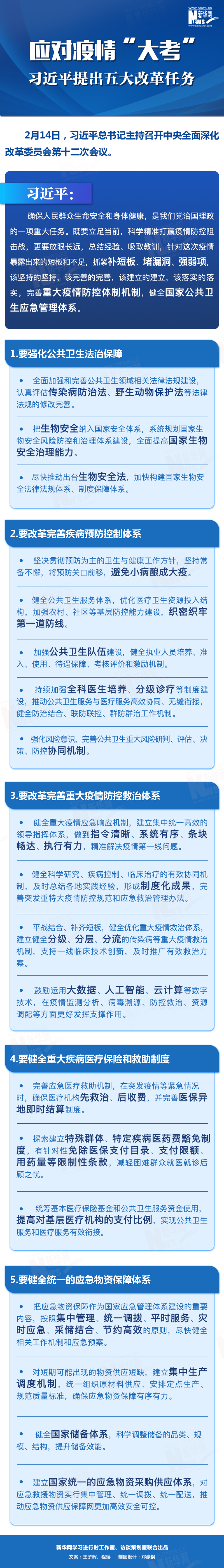 应对疫情“大考” 习近平提出五大改革任务