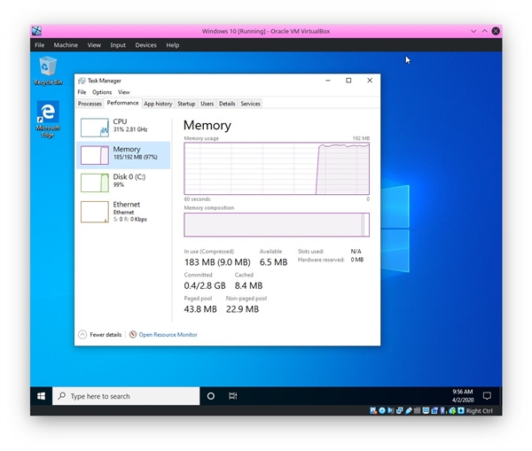 神了！192MB内存照样能跑Win10：画面太美